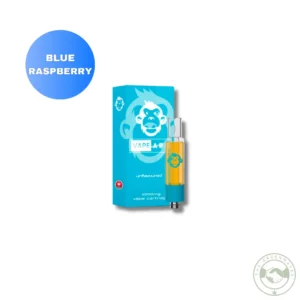1 gram Blue Raspberry THC Vape Cartridge by Vape Ape on a white background