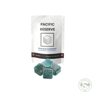 Pacific Reserve 300mg THC Sour Blue Raspberry gummies
