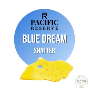 Pacific Reserve Blue Dream Shatter on a white background