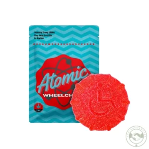 1000mg THC Gummies by Atomic Wheelchair Edibles on a white background