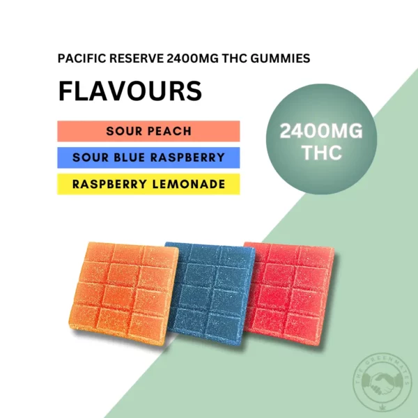 Pacific Reserve 2400mg THC gummy flavours